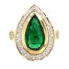 Image 3 : Zambian Emerald Ring w/ Diamond Border & Shoulders