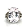 Image 2 : Baby Pink Kunzite & Diamond Trident Shoulder Ring