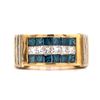 Image 2 : Blue & White Diamond Square-Cut Invisible-Set Ring