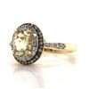 Image 2 : Prasiolite Ring w/ Champagne & White Diamond Halo