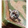 Image 5 : Prasiolite Ring w/ Champagne & White Diamond Halo