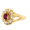 Image 2 : Ruby Ring with a White Sapphire Starburst Halo