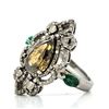 Image 3 : 2.05CT Cognac Diamond Ring, White Diamond Halo