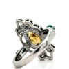 Image 4 : 2.05CT Cognac Diamond Ring, White Diamond Halo