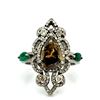 Image 5 : 2.05CT Cognac Diamond Ring, White Diamond Halo