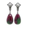 Image 1 : Ruby in Zoisite & Diamond Earrings 18K