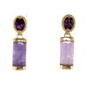 Image 1 : Amethyst Earrings with Lavender Jade Jadeite Drops