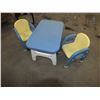 Image 1 : Kids Plastic Table & 2 Chairs