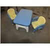 Image 1 : Kids Plastic Table & 2 Chairs