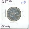 Image 1 : 1947 maple leaf Canada 25 cents