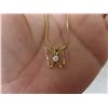 Image 3 : Gold tone neck. W/ genuine diamond butterfly pendent