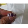 Image 2 : ster. Silver ring w/3 amethyst small clear stones size 7.5