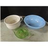 Image 1 : antique Pyrex bowl Johnson bros bowl , uranium glass juicer