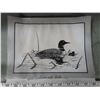 Image 1 : Glen scrimshaw " loon with baby " print 8x10 no frame rough condition