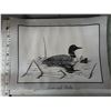 Image 2 : Glen scrimshaw " loon with baby " print 8x10 no frame rough condition