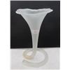 Image 1 : Handblown satin glass art nouveau trumpet vase 10"