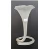 Image 3 : Handblown satin glass art nouveau trumpet vase 10"