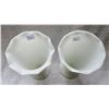 Image 3 : Vtg. Pair of white milk glass trumpet vases 9 1/2" hobnail design Fenton