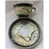 Image 3 : Moriage slipware Dragon tea cup & saucer Geisha Girl - in bottom of cup