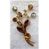 Image 3 : Amber rhinestone brooches one is 3 1/2