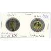 Image 1 : 2x - 2022 UNC Canadian 2 dollar (toonie) coins - Last effigy of the queen & Indigenous day