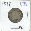 Image 1 : 1874 Canadian silver 25 cent coin