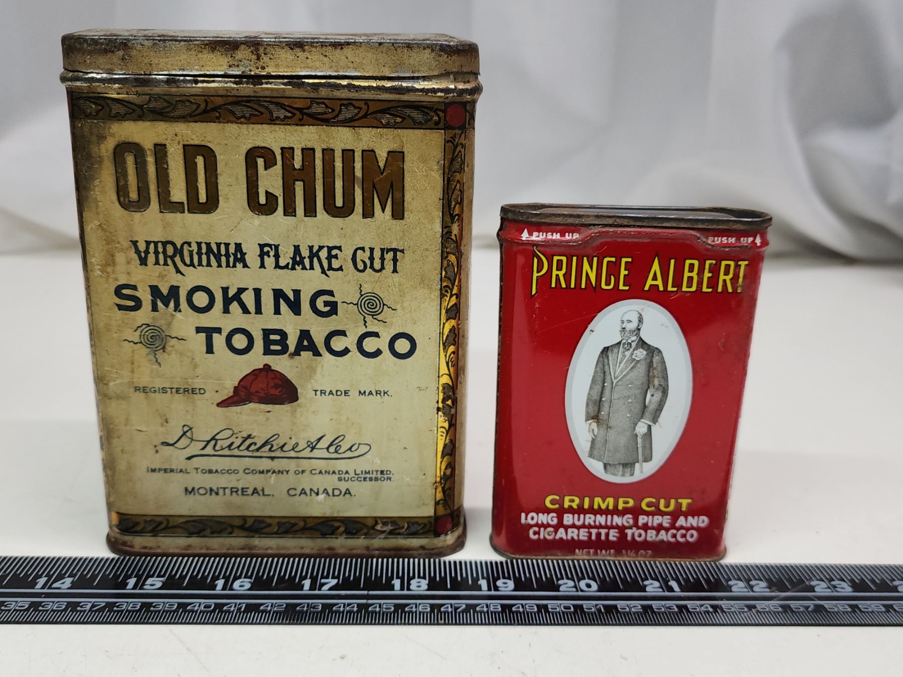 2 Vintage tobacco tins - Old Chum & Prince Albert pocket tin - Schmalz ...