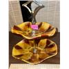 Image 6 : 3 pieces of vintage, retro pottery. 2 tiered stand is BMP, and the other 2 pieces are USA California