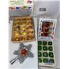 Image 1 : Variety of 35 glass, vintage, Christmas bulbs, and Christmas tree topper