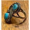 Image 4 : Beautiful silver, sterling marked, ring, with turquoise stones and beautiful detailing