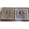 Image 2 : France. Allied Military Currency. Lot of 2 notes, both dated 1944. 2 Francs & 5 Francs. Both have th