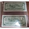 Image 2 : Lot of 2 Canadian 1954 Modified Portrait $1 notes with Consecutive Serial Numbers. Beattie-Coyne sig