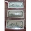 Image 2 : Lot of 3 Canadian 1967 $1 Centennial Notes with Consecutive Serial Numbers. Beattie-Rasminsky signat