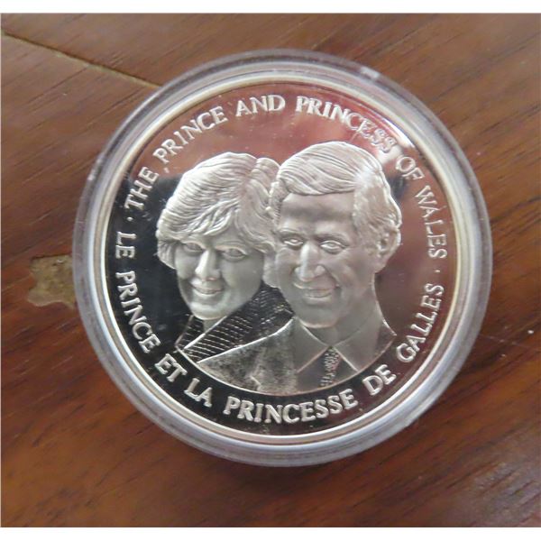 1983 Royal Wedding of Prince Charles & Princess Diana. Silver medal issued by the Royal Canadian Min