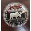 Image 1 : 1985 Canadian Silver Dollar. Commemorates the 100th Anniversary of the National Parks of Canada. Pop