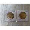 Lot of 2 1866 – 1966 Prince Albert, Saskatchewan Centennial Trade Dollars. Includes bronze & brass. 