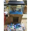 Image 1 : 20 Gallon Fish Tank (comes with cabinet, accessories, tank heater, assortment of tank filters, fish 