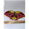 Image 4 : 3 pieces of stained glass, art. Butterfly has cracks in glass. All other pieces in great condition