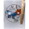Image 5 : 3 pieces of stained glass, art. Butterfly has cracks in glass. All other pieces in great condition