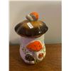 Image 1 : Vintage, Merry Mushroom, canister. Has chip on lid