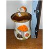 Image 2 : Vintage, Merry Mushroom, canister. Has chip on lid