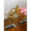 Image 6 : Vintage, art glass, amber basket, and horn carving. Basket has chips on two corners