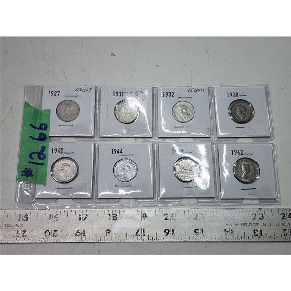 Assorted Canadian 5 cent coins - various years