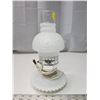Image 6 : Milk glass electric, oil lamp style, lamp - w/ shade