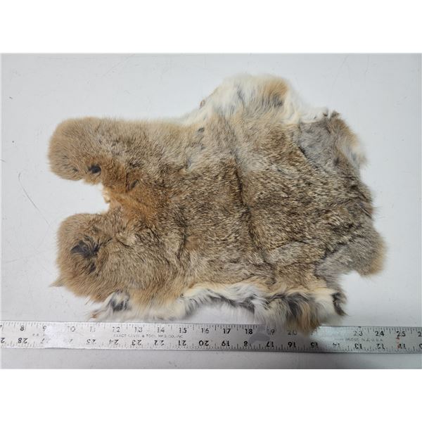 Brown rabbit fur pelt - 16" long