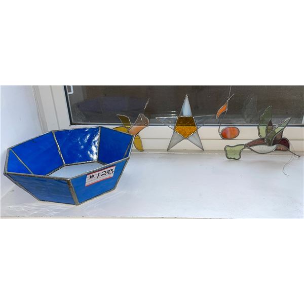 Collection of stained glass, pieces. No chips or cracks