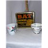 Image 2 : Vintage, Bat tobacco tin, and two Masonic cups