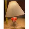 Image 1 : Vintage, hairpin leg, lamp with plastic, floral detailing