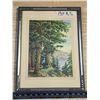 Image 1 : Forest landscape framed picture - 13"x17"