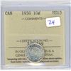 Image 1 : 1950 Canadian ten cent ICCS gradedMS-63
